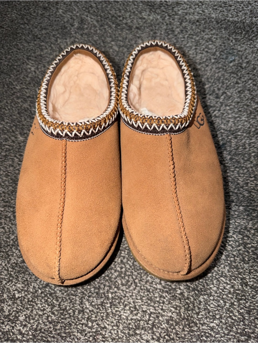 UGG Men's Suede Slip-On Loafers in Chestnut Tan